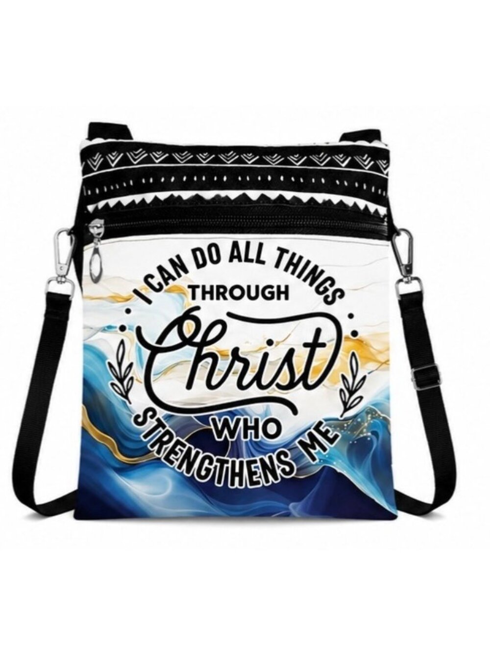 Christian Design Crossbody Bag "I Can Do All Things Through Christ"